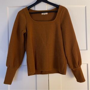 Madewell Brown Square Neck Blouse